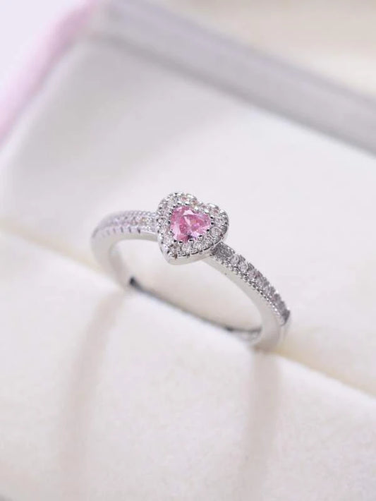 Cubic Zirconia Heart Ring