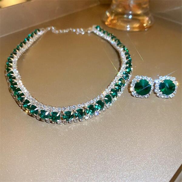 Rhinestone Decor Jewelry Set