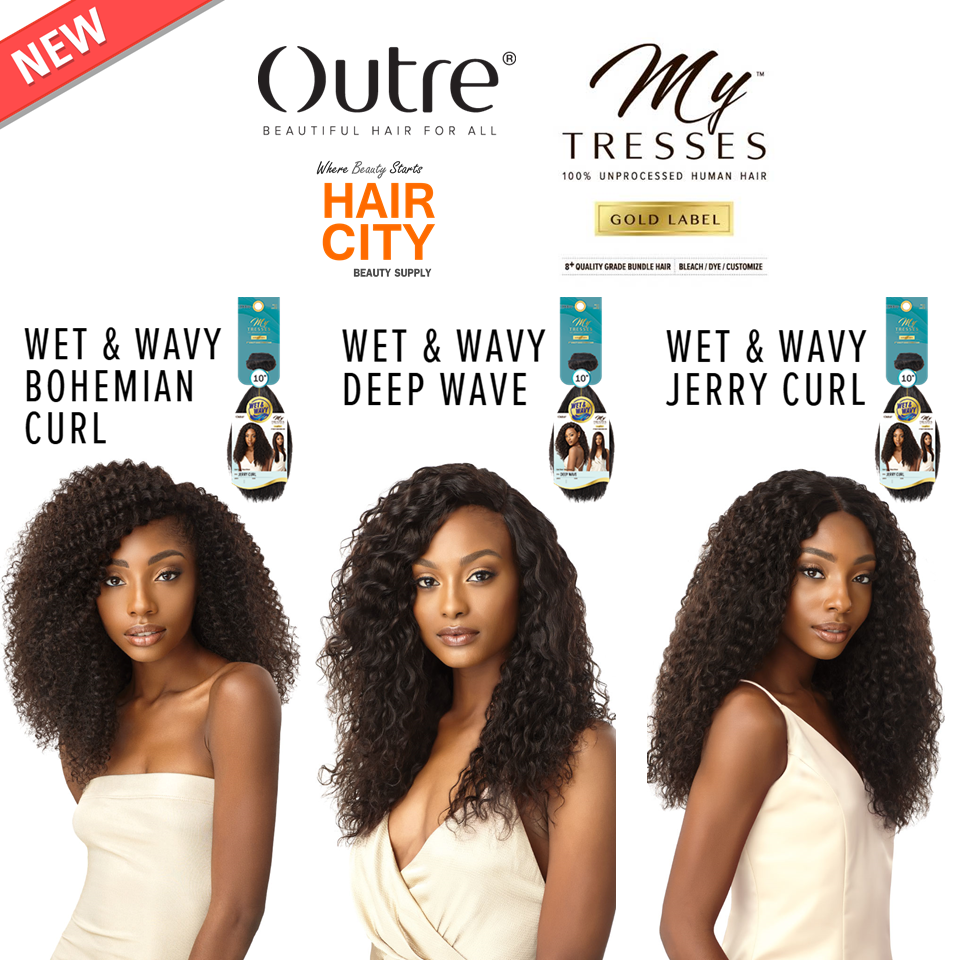 OUTRE MY TRESSES 8+ QUALITY GRADE BUNDLE HAIR JERRY CURL 3 PCS # NATURAL BROWN